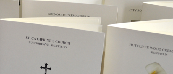 order of service Wood funeral directors Sheffield